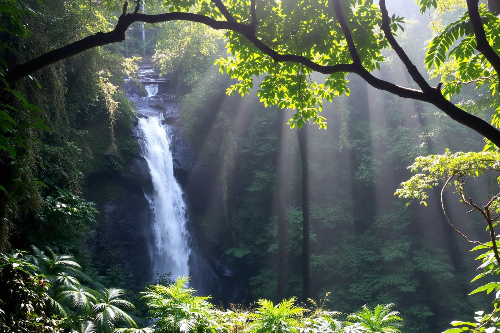 Cascade et forêt tropicale de Tijuca à Rio de Janeiro